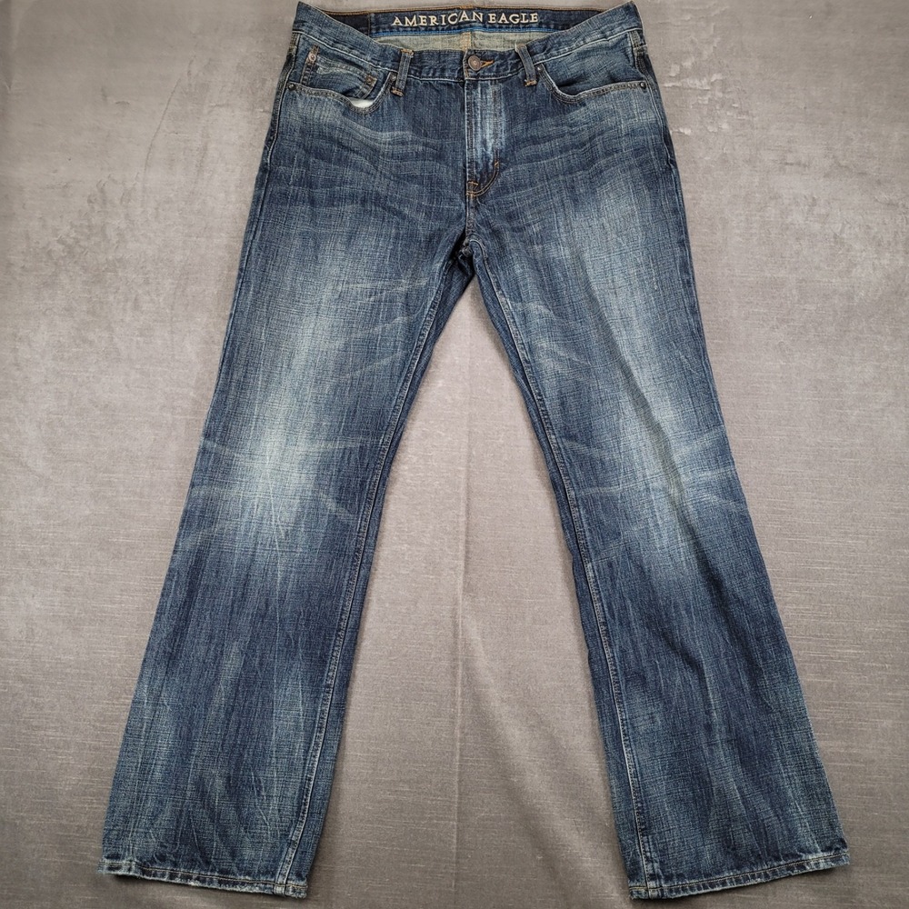 American Eagle Y2K Mens Original Boot Jeans‎ Blue Wash Size 36x31